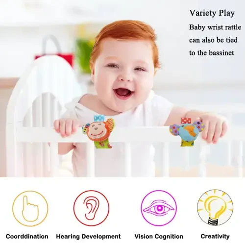 Baby Rattle Socks & Wrist Rattles for Babies 0-6 Months, Baby Toys 0-3-6-12 Months, Foot Rattles Sock for Newborn Toys, Soft Baby Rattles for Boy Girl Present Gift - 7