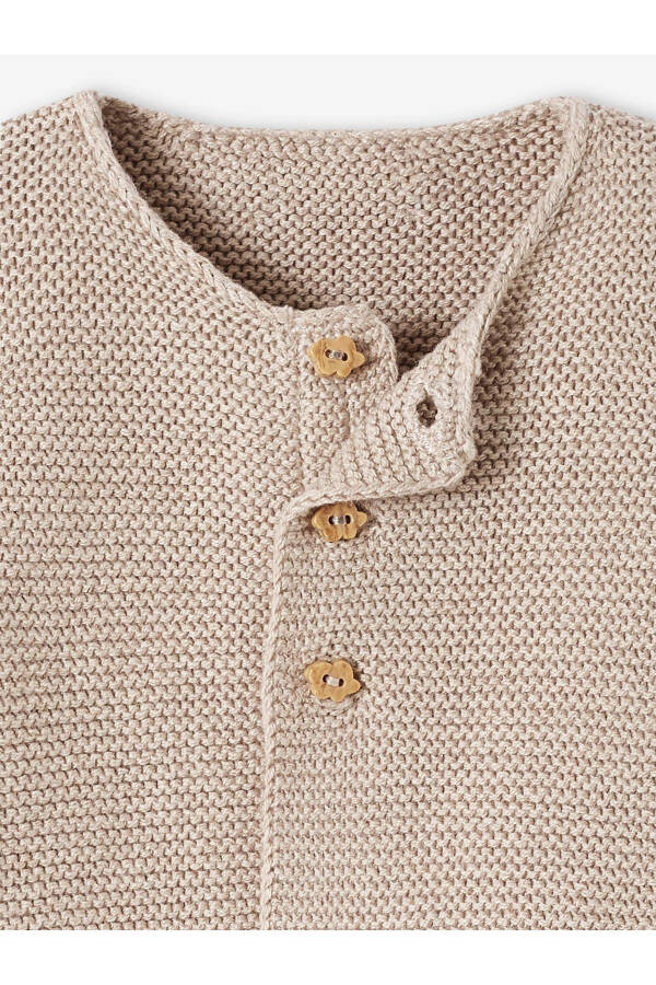Bebek & Çocuk Basic Triko Hırka Düğme Detaylı-Soft Bej - 6