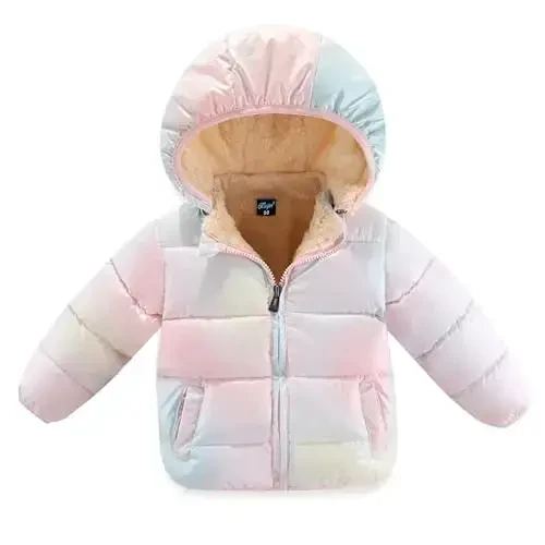 Toddler Baby Hooded Down Jacket Boys Girls Kids Thicken Warm Winter Coat Outerwear 1-7t 