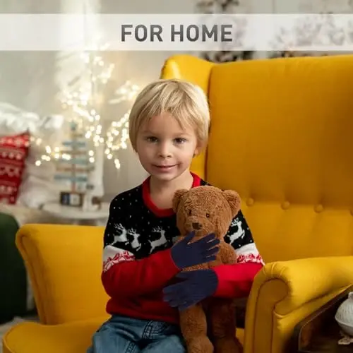 PKWEEN Winter Gloves for Toddler Kids - 3 Pairs Boys Girls Soft Warm Wool Lined Gloves Full Finger Children Knit Gloves - 6