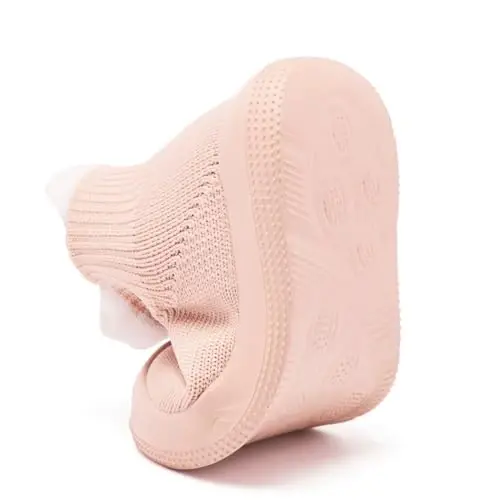 Baby Sock Shoes With Grip - Infant First Walker Shoes for Girls and Boys - Toddler Slipper Non Slip - 6