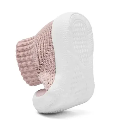 Baby Sock Shoes With Grip - Infant First Walker Shoes for Girls and Boys - Toddler Slipper Non Slip - 5