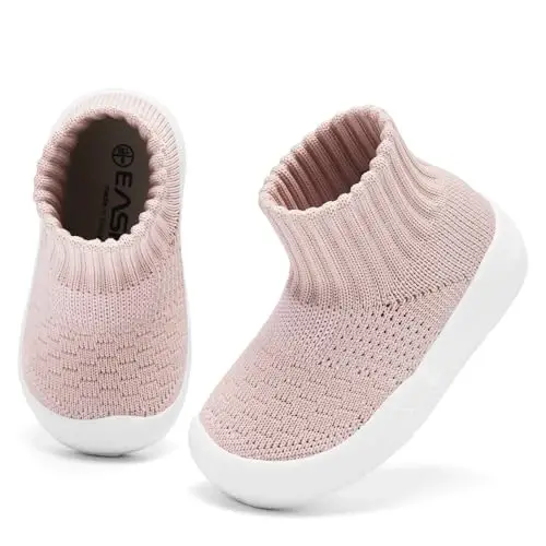 Baby Sock Shoes With Grip - Infant First Walker Shoes for Girls and Boys - Toddler Slipper Non Slip - 1