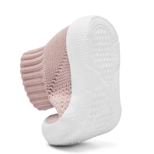 Baby Sock Shoes With Grip - Infant First Walker Shoes for Girls and Boys - Toddler Slipper Non Slip - 5