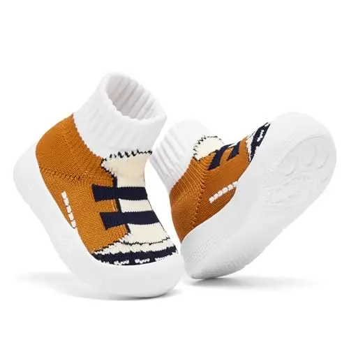 Baby Sock Shoes With Grip - Infant First Walker Shoes for Girls and Boys - Toddler Slipper Non Slip - 2