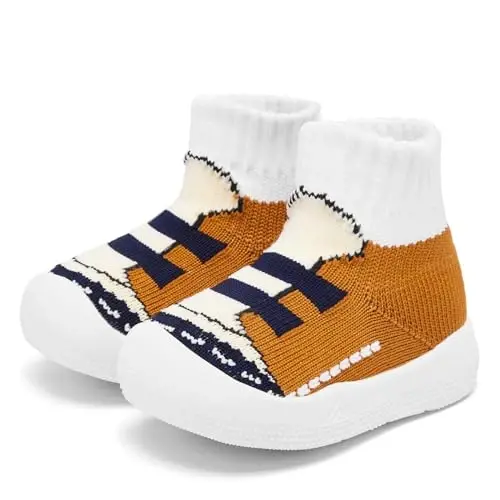 Baby Sock Shoes With Grip - Infant First Walker Shoes for Girls and Boys - Toddler Slipper Non Slip - 3