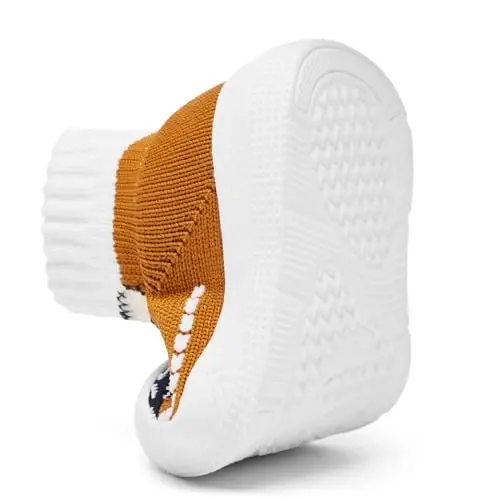 Baby Sock Shoes With Grip - Infant First Walker Shoes for Girls and Boys - Toddler Slipper Non Slip - 6