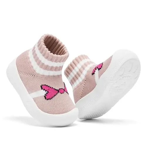Baby Sock Shoes With Grip - Infant First Walker Shoes for Girls and Boys - Toddler Slipper Non Slip - BABY (1)