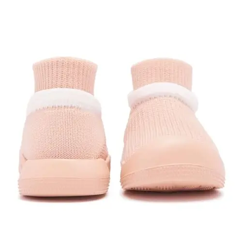 Baby Sock Shoes With Grip - Infant First Walker Shoes for Girls and Boys - Toddler Slipper Non Slip - 4