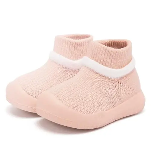 Baby Sock Shoes With Grip - Infant First Walker Shoes for Girls and Boys - Toddler Slipper Non Slip - 1