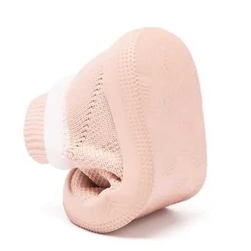 Baby Sock Shoes With Grip - Infant First Walker Shoes for Girls and Boys - Toddler Slipper Non Slip - 6