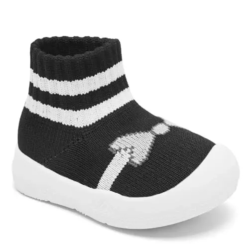 Baby Sock Shoes With Grip - Infant First Walker Shoes for Girls and Boys - Toddler Slipper Non Slip - 4