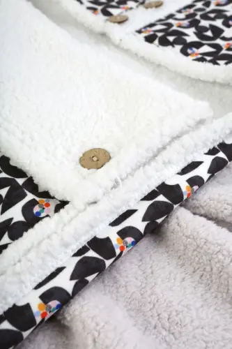 Bebek Dış Kundak Battaniyesi Uyku Tulumu Bebek Arabası Puset Minderi Örtüsü Fluffy Battaniye Bb-502 - Çok Renkli - 4