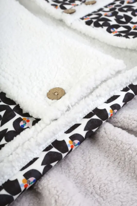 Bebek Dış Kundak Battaniyesi Uyku Tulumu Bebek Arabası Puset Minderi Örtüsü Fluffy Battaniye Bb-502 - Çok Renkli - 4