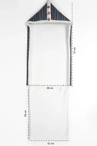 Bebek Dış Kundak Battaniyesi Uyku Tulumu Bebek Arabası Puset Minderi Örtüsü Fluffy Battaniye Bb-503-Lacivert - 3