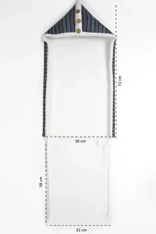 Bebek Dış Kundak Battaniyesi Uyku Tulumu Bebek Arabası Puset Minderi Örtüsü Fluffy Battaniye Bb-503-Lacivert - 3