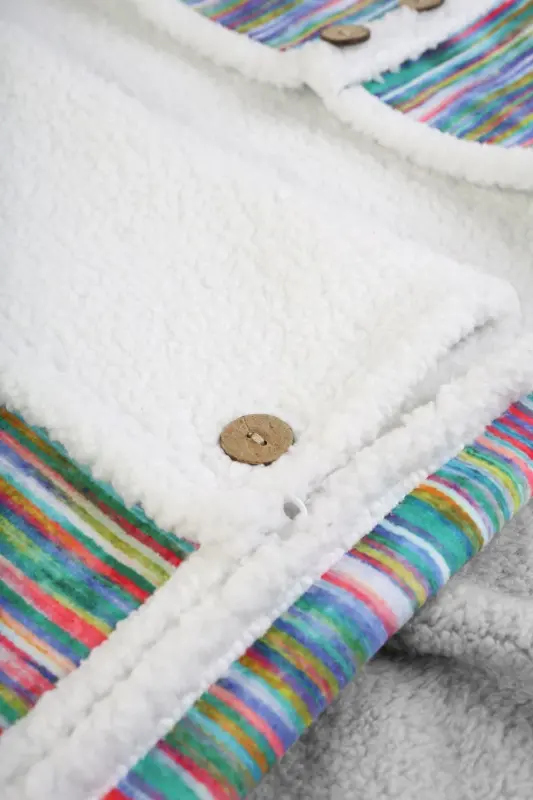 Bebek Dış Kundak Battaniyesi Uyku Tulumu Bebek Arabası Puset Minderi Örtüsü Fluffy Battaniye Bb-504 - Yeşil - 4