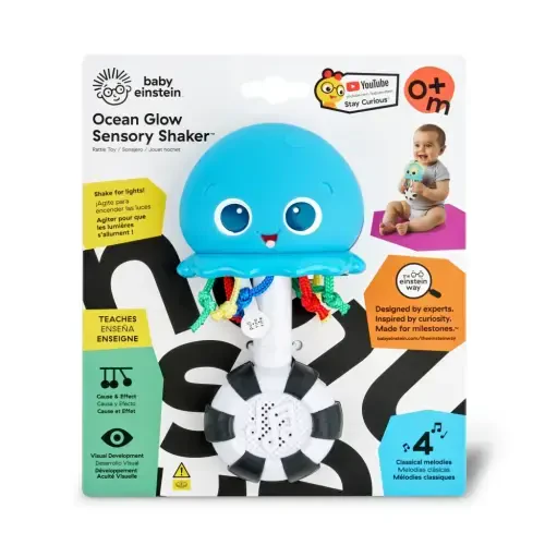 Baby Einstein Ocean Glow Sensory Shaker Musical Toy, Ages Newborn + - 10