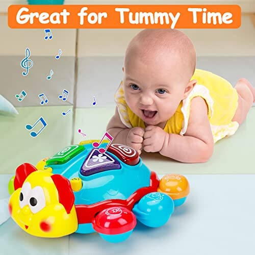 Baby Crawling Toys 12-18 Months Tummy Time Spanish English Bilingual Learning Toy Infant Musical Light Up Toy 12-18 Month Montessori Gift for 1 2 Year Old Boy Girl Toddler Age 0-2 - 4