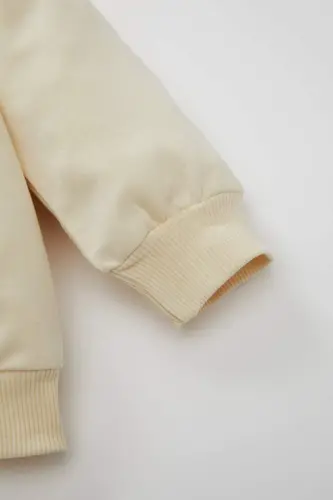 Erkek Bebek Bisiklet Yaka Baskılı Sweatshirt D2934A524WN - Ekru-ER42 - 3