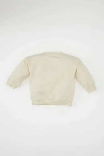 Erkek Bebek Bisiklet Yaka Baskılı Sweatshirt D2934A524WN - Ekru-ER42 - 5
