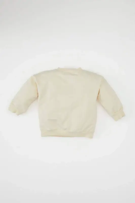 Erkek Bebek Bisiklet Yaka Baskılı Sweatshirt D2934A524WN - Ekru-ER42 - 5