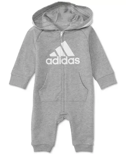 Baby Boys or Baby Girls Logo Full Zip Hooded Coverall - 1