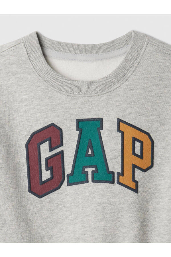 Bebek Erkek Gri Gap Logo Rahat Polar Sweatshirt - 8