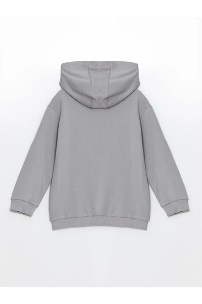 Lcw Kids Gri Kapüşonlu Uzun Kollu Baskılı Erkek Çocuk Sweatshirt - Modazone (1)