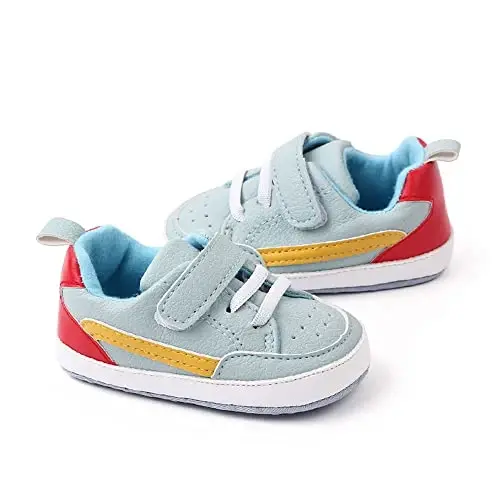 Baby Boys Girls Leather PRE-Walking Sneakers Toddler Anti-Slip Rubber Sole Infant Lightweight First Step Shoes - BABY (1)
