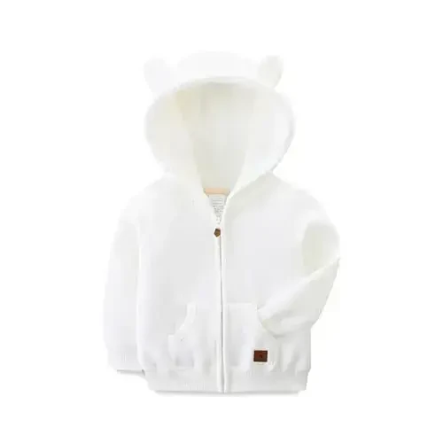 Baby Boy Girl Clothes Zip-Up Hoodies with Sherpa Lining Spring Fall Outerwear Coat 