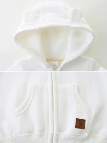 Baby Boy Girl Clothes Zip-Up Hoodies with Sherpa Lining Spring Fall Outerwear Coat - 4