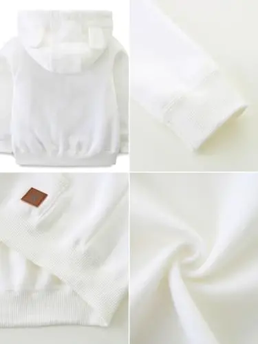 Baby Boy Girl Clothes Zip-Up Hoodies with Sherpa Lining Spring Fall Outerwear Coat - 6