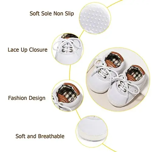 Infant Baby Boys Girls Canvas Sneaker Toddler Slip On Anti Skid Newborn First Walkers Candy Shoes for 0-18 Months - 4