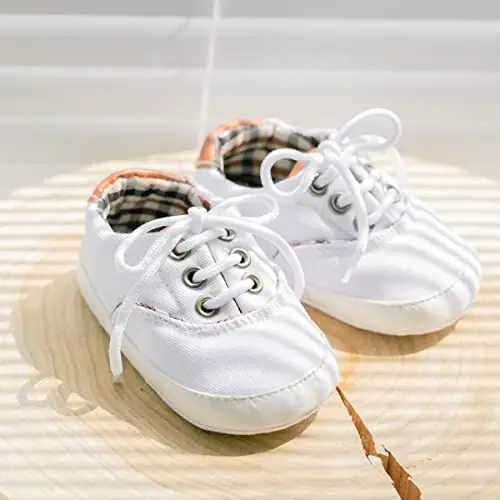 Infant Baby Boys Girls Canvas Sneaker Toddler Slip On Anti Skid Newborn First Walkers Candy Shoes for 0-18 Months - 5