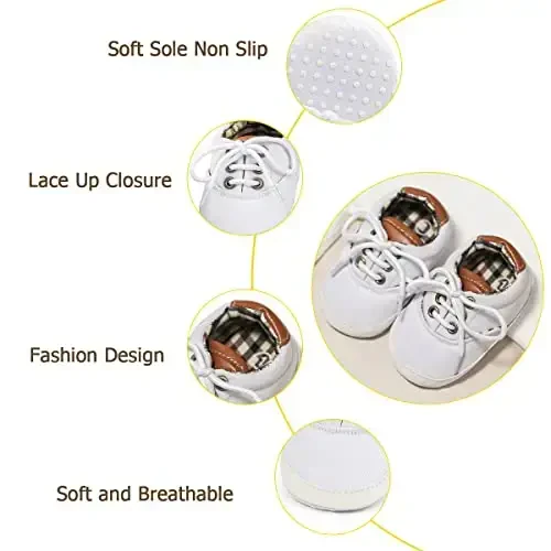 Infant Baby Boys Girls Canvas Sneaker Toddler Slip On Anti Skid Newborn First Walkers Candy Shoes for 0-18 Months - 4
