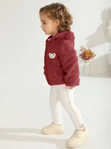 Baby Boys Girls Fleece Jackets Zip Up Hoodies Cute Bear Coats Fall Winter Fuzzy Jacket Newborn Boys Girls Outwear - 5