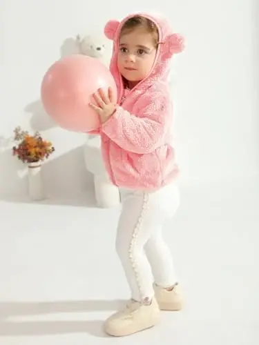 Baby Boys Girls Fleece Jackets Zip Up Hoodies Cute Bear Coats Fall Winter Fuzzy Jacket Newborn Boys Girls Outwear - 5