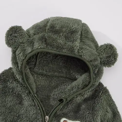 Baby Boys Girls Fleece Jackets Zip Up Hoodies Cute Bear Coats Fall Winter Fuzzy Jacket Newborn Boys Girls Outwear - 7