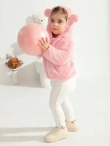 Baby Boys Girls Fleece Jackets Zip Up Hoodies Cute Bear Coats Fall Winter Fuzzy Jacket Newborn Boys Girls Outwear - 5