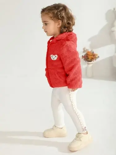 Baby Boys Girls Fleece Jackets Zip Up Hoodies Cute Bear Coats Fall Winter Fuzzy Jacket Newborn Boys Girls Outwear - 4