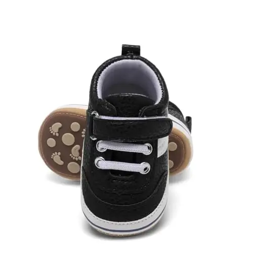 Baby Boys Girls Leather PRE-Walking Sneakers Toddler Anti-Slip Rubber Sole Infant Lightweight First Step Shoes - BABY