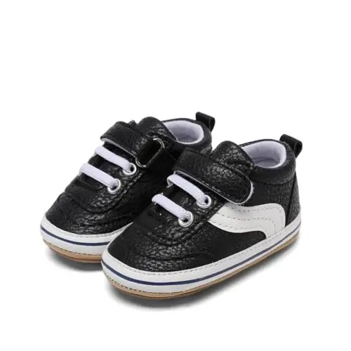 Baby Boys Girls Leather PRE-Walking Sneakers Toddler Anti-Slip Rubber Sole Infant Lightweight First Step Shoes - BABY (1)
