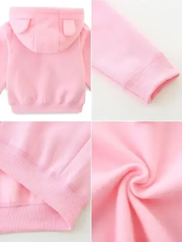 Baby Boy Girl Clothes Zip-Up Hoodies with Sherpa Lining Spring Fall Outerwear Coat - 5