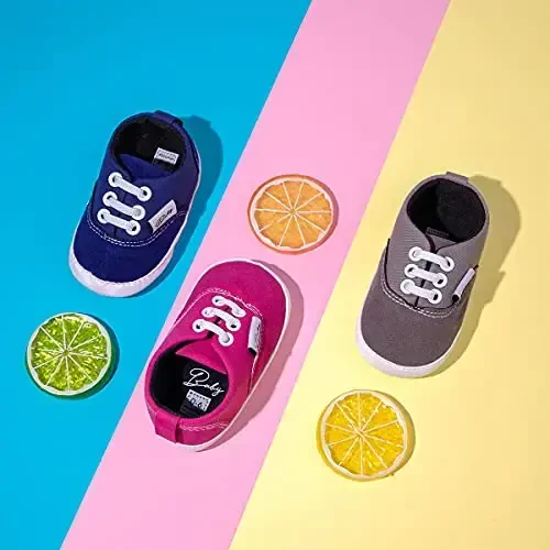 Infant Baby Boys Girls Canvas Sneaker Toddler Slip On Anti Skid Newborn First Walkers Candy Shoes for 0-18 Months - INFANT (1)