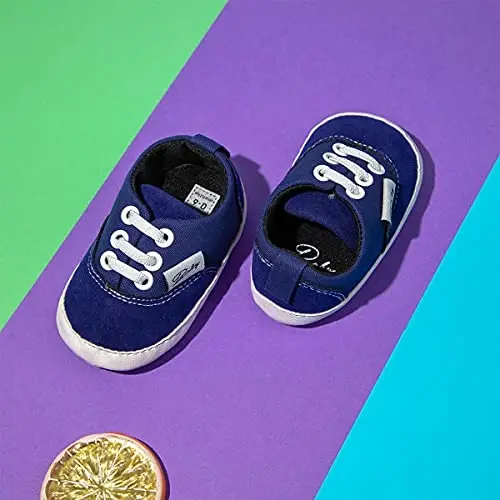 Infant Baby Boys Girls Canvas Sneaker Toddler Slip On Anti Skid Newborn First Walkers Candy Shoes for 0-18 Months - 6