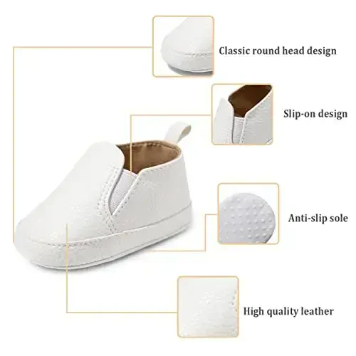 Infant Baby Boys Girls Canvas Sneaker Toddler Slip On Anti Skid Newborn First Walkers Candy Shoes for 0-18 Months - 4