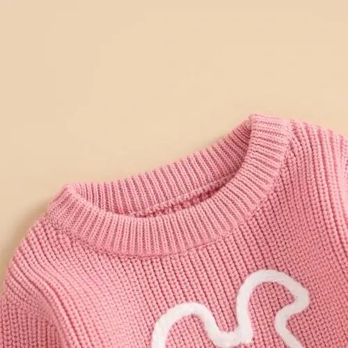 Infant Baby Boy Girl Knit Sweater Rooster Goose Embroidery Crew Neck Long Sleeve Pullover Knit Shirt Winter Clothes - 5