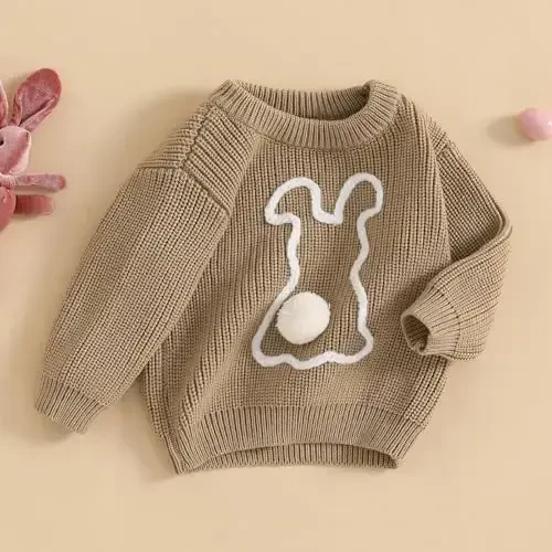 Infant Baby Boy Girl Knit Sweater Rooster Goose Embroidery Crew Neck Long Sleeve Pullover Knit Shirt Winter Clothes - INFANT (1)