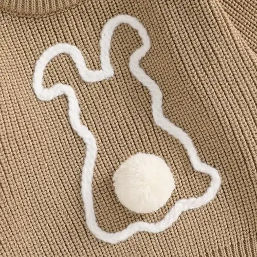 Infant Baby Boy Girl Knit Sweater Rooster Goose Embroidery Crew Neck Long Sleeve Pullover Knit Shirt Winter Clothes - 4